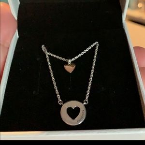 Pandora layered heart necklace